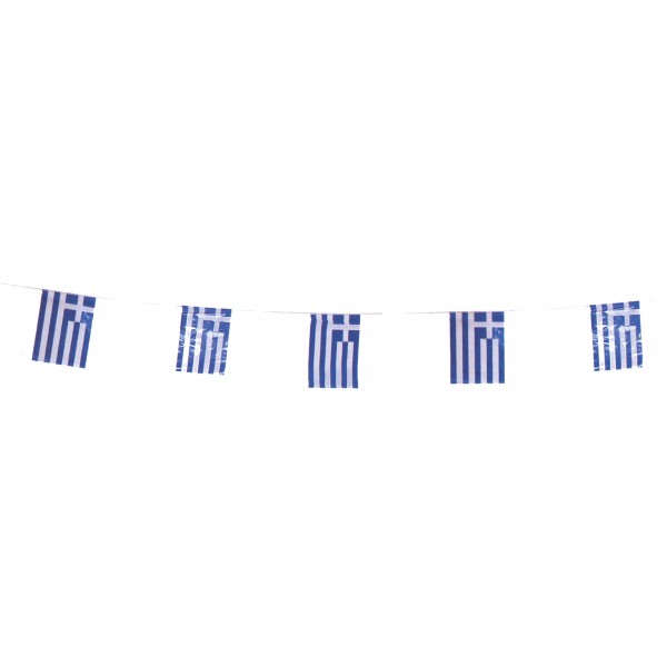 Ελληνική σημαία γιρλάντα τετράγωνη 6μ.  oem 26250